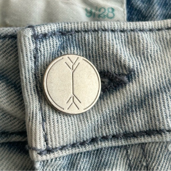 Ban Jara Jeans Womens 9/28 Flare Mid Rise Light Wash Distressed - Picture 6 of 8